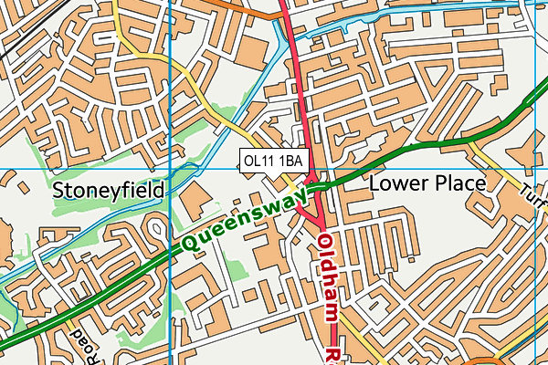 OL11 1BA map - OS VectorMap District (Ordnance Survey)