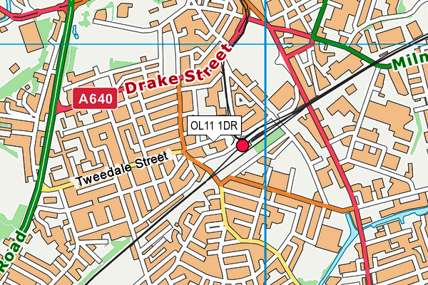 OL11 1DR map - OS VectorMap District (Ordnance Survey)