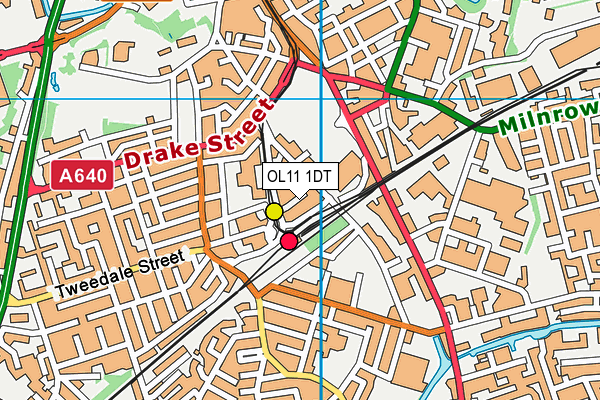 OL11 1DT map - OS VectorMap District (Ordnance Survey)