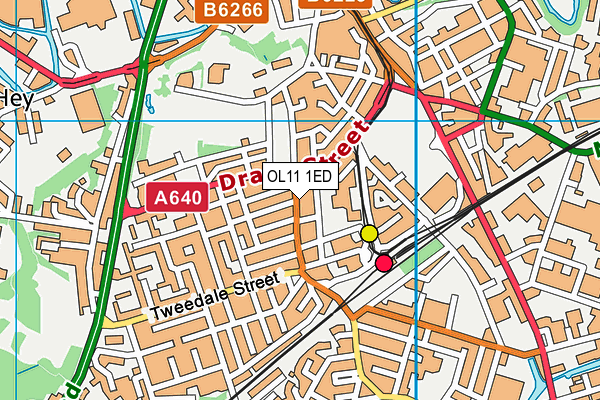 OL11 1ED map - OS VectorMap District (Ordnance Survey)