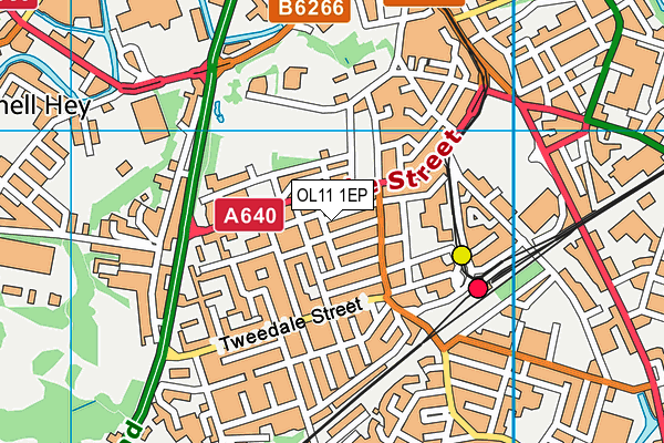 OL11 1EP map - OS VectorMap District (Ordnance Survey)