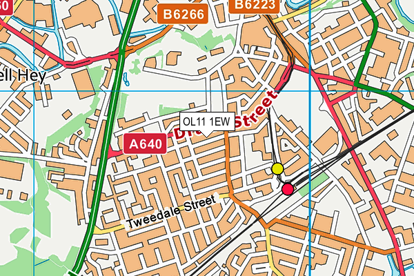 OL11 1EW map - OS VectorMap District (Ordnance Survey)