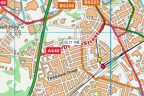 OL11 1HE map - OS VectorMap District (Ordnance Survey)