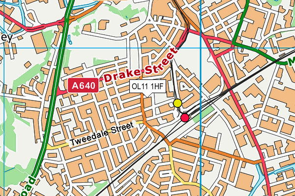 OL11 1HF map - OS VectorMap District (Ordnance Survey)