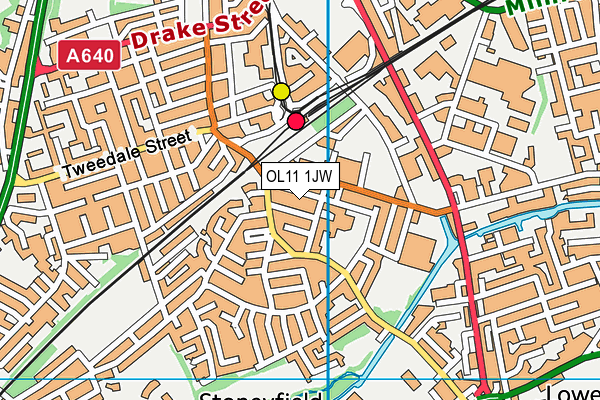 OL11 1JW map - OS VectorMap District (Ordnance Survey)