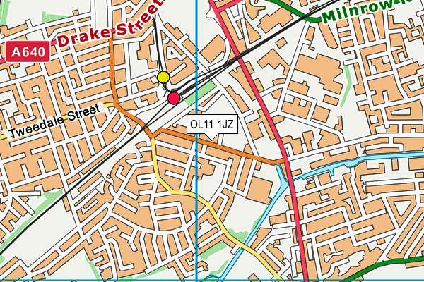 OL11 1JZ map - OS VectorMap District (Ordnance Survey)