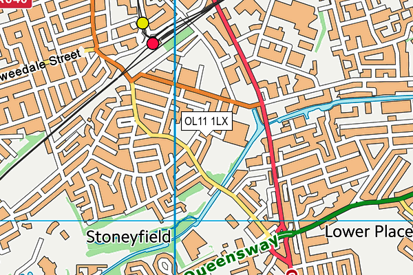 OL11 1LX map - OS VectorMap District (Ordnance Survey)