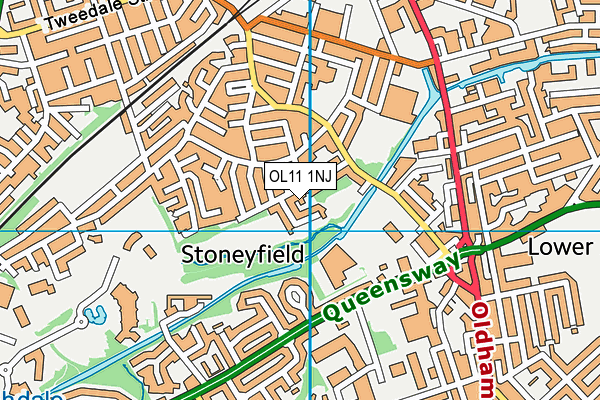 OL11 1NJ map - OS VectorMap District (Ordnance Survey)