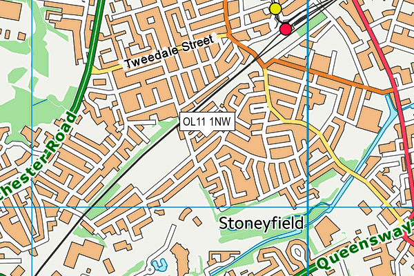 OL11 1NW map - OS VectorMap District (Ordnance Survey)