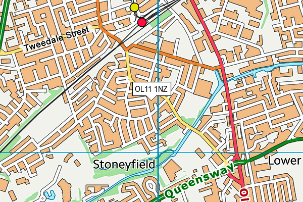 OL11 1NZ map - OS VectorMap District (Ordnance Survey)