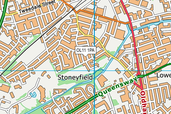 OL11 1PA map - OS VectorMap District (Ordnance Survey)