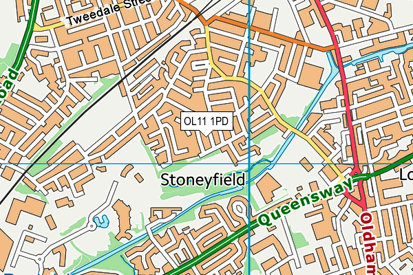 OL11 1PD map - OS VectorMap District (Ordnance Survey)