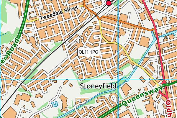 OL11 1PG map - OS VectorMap District (Ordnance Survey)