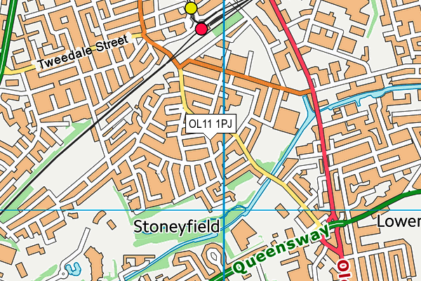 OL11 1PJ map - OS VectorMap District (Ordnance Survey)