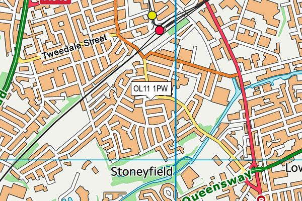 OL11 1PW map - OS VectorMap District (Ordnance Survey)