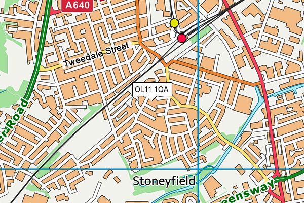 OL11 1QA map - OS VectorMap District (Ordnance Survey)