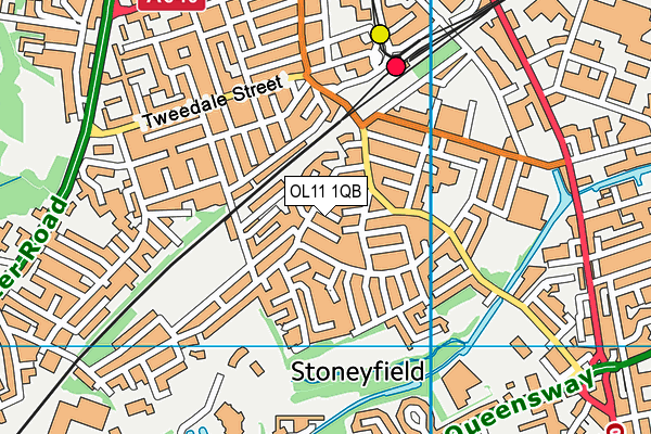 OL11 1QB map - OS VectorMap District (Ordnance Survey)