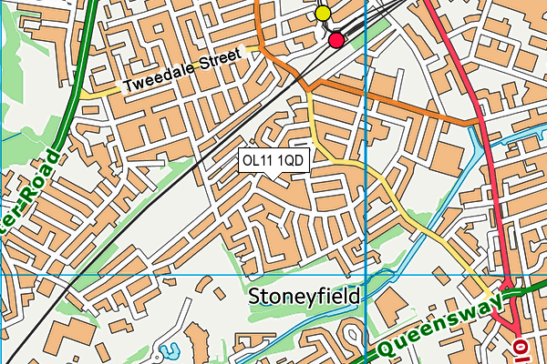 OL11 1QD map - OS VectorMap District (Ordnance Survey)