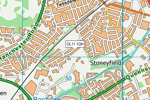 OL11 1QH map - OS VectorMap District (Ordnance Survey)