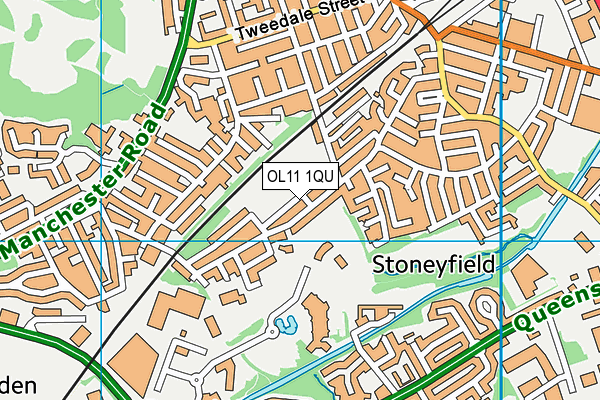 OL11 1QU map - OS VectorMap District (Ordnance Survey)