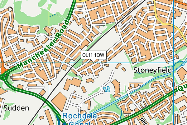 OL11 1QW map - OS VectorMap District (Ordnance Survey)