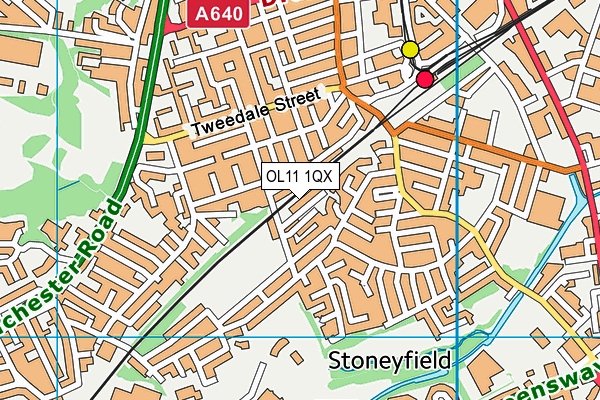 OL11 1QX map - OS VectorMap District (Ordnance Survey)