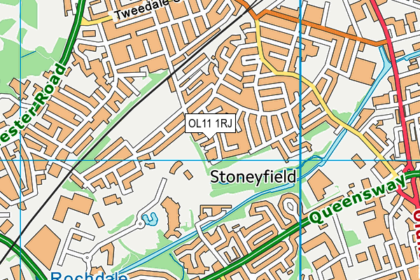 OL11 1RJ map - OS VectorMap District (Ordnance Survey)