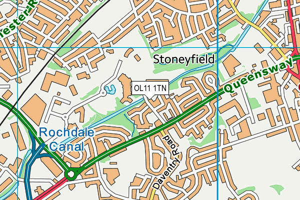 OL11 1TN map - OS VectorMap District (Ordnance Survey)