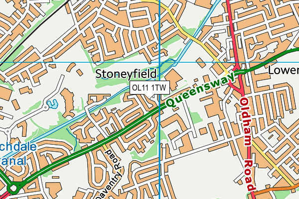 OL11 1TW map - OS VectorMap District (Ordnance Survey)