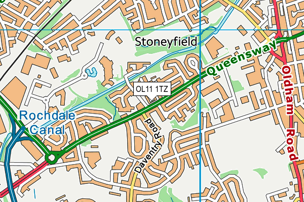 OL11 1TZ map - OS VectorMap District (Ordnance Survey)