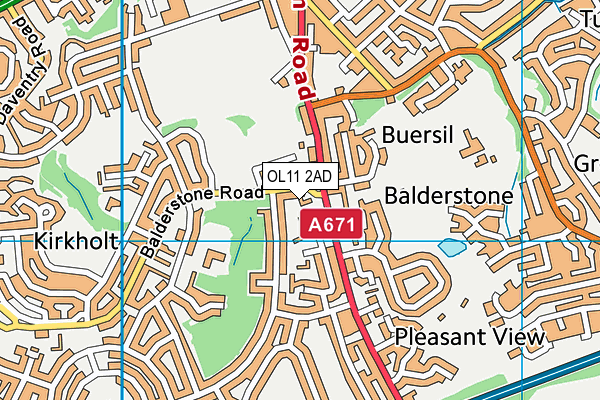 OL11 2AD map - OS VectorMap District (Ordnance Survey)