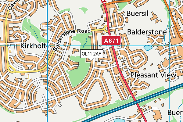 OL11 2AF map - OS VectorMap District (Ordnance Survey)