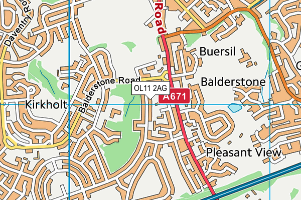 OL11 2AG map - OS VectorMap District (Ordnance Survey)