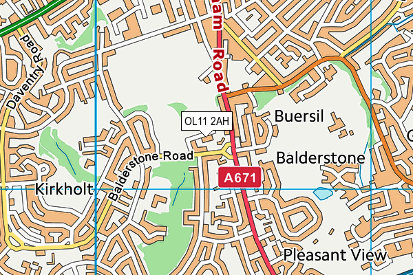 OL11 2AH map - OS VectorMap District (Ordnance Survey)