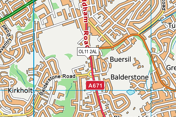 OL11 2AL map - OS VectorMap District (Ordnance Survey)