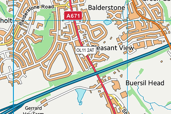 OL11 2AT map - OS VectorMap District (Ordnance Survey)