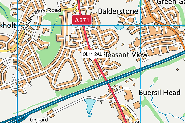 OL11 2AU map - OS VectorMap District (Ordnance Survey)