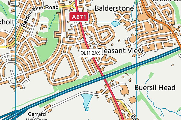 OL11 2AX map - OS VectorMap District (Ordnance Survey)