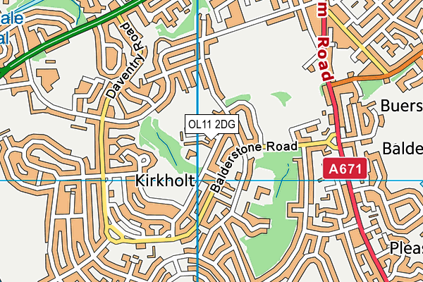 OL11 2DG map - OS VectorMap District (Ordnance Survey)