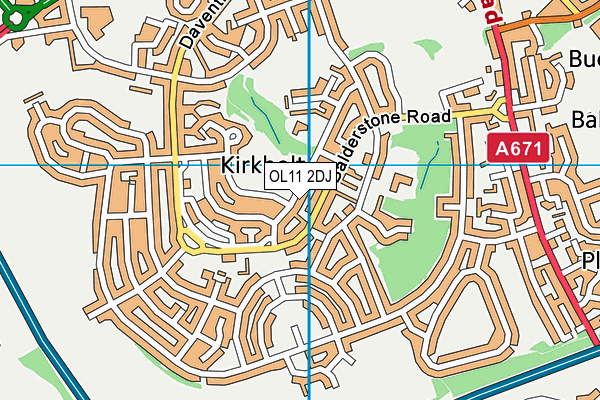 OL11 2DJ map - OS VectorMap District (Ordnance Survey)