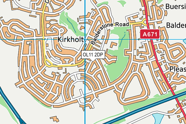 OL11 2DP map - OS VectorMap District (Ordnance Survey)