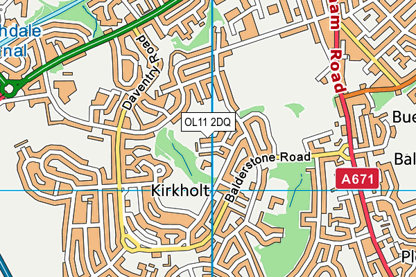 OL11 2DQ map - OS VectorMap District (Ordnance Survey)