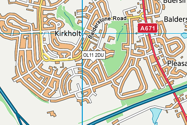 OL11 2DU map - OS VectorMap District (Ordnance Survey)