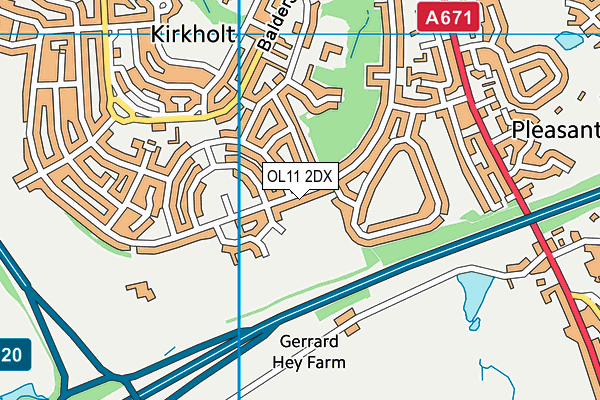 OL11 2DX map - OS VectorMap District (Ordnance Survey)