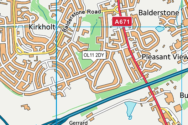 OL11 2DY map - OS VectorMap District (Ordnance Survey)