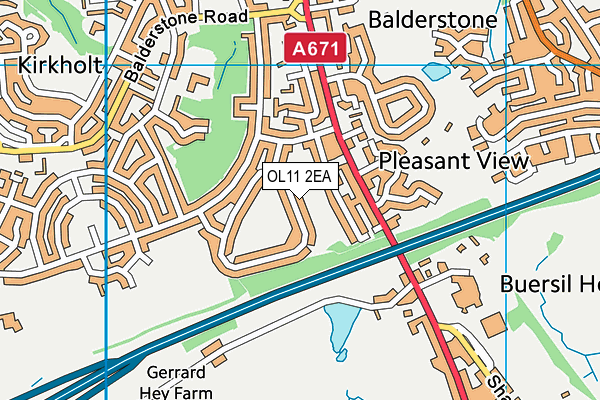 OL11 2EA map - OS VectorMap District (Ordnance Survey)