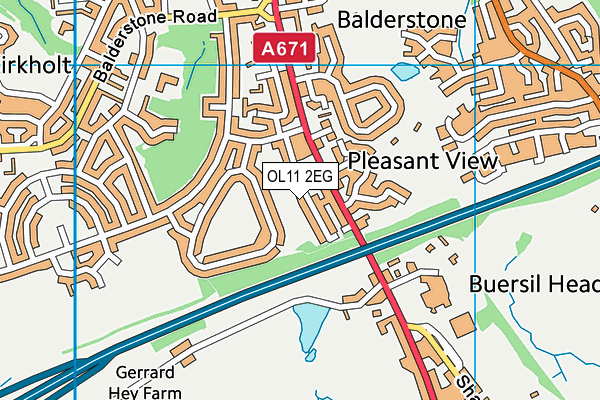 OL11 2EG map - OS VectorMap District (Ordnance Survey)