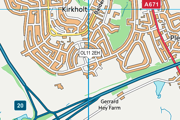 OL11 2EH map - OS VectorMap District (Ordnance Survey)