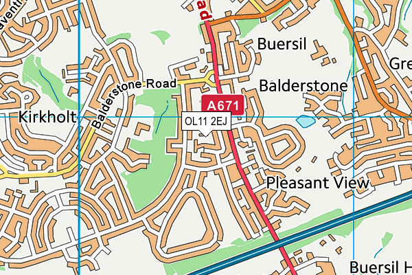 OL11 2EJ map - OS VectorMap District (Ordnance Survey)