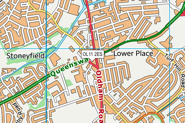 OL11 2ES map - OS VectorMap District (Ordnance Survey)